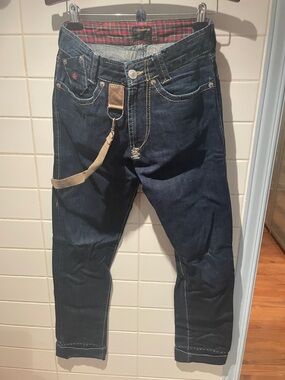 Energie Men’s Slim Dark Blue Jeans with Tan Strap